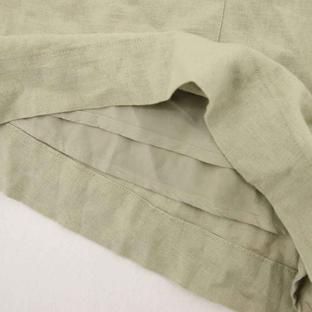 Abercrombie & Fitch Shorts Khaki Green Linen Blend Elastic Waist Pockets Size XL - Picture 8 of 9
